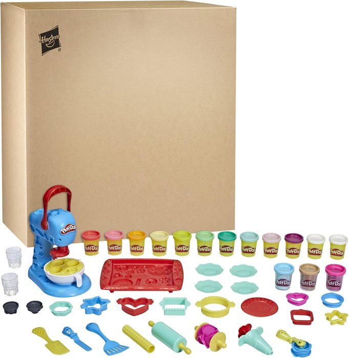 Shinybox Pate a Modeler pour Enfants, 72 Pièces 3 en 1 Pâte à Modeler pour Enfants avec Machine à Glace Machine à Burger Machine à Pâtes avec 24 Pots de Pate a