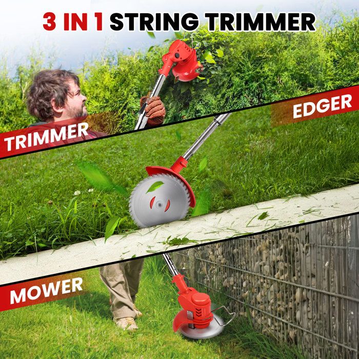 Coupe Bordure Sans Fil Avec Batterie 3 En 1 Electrique Débroussailleuses Avec 3 Types De Lames