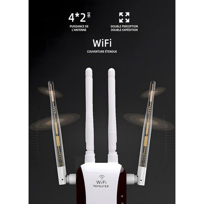 Répéteur Wifi Extérieur Répéteur WiFi Puissant 1200Mbps Amplificateur WiFi 5GHz & 2.4GHz WiFi Repeteur Wifi Puissant Exterieur Répéteur Wifi Extérieur Répéteur WiFi Puissant 1200Mbps Amplificateur WiFi 5GHz & 2.4GHz WiFi Repeteur Wifi Puissant Exterieur