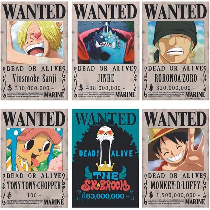Poster One Piece - Wanted Trafalgar Law 52x35cm - Cdiscount Maison