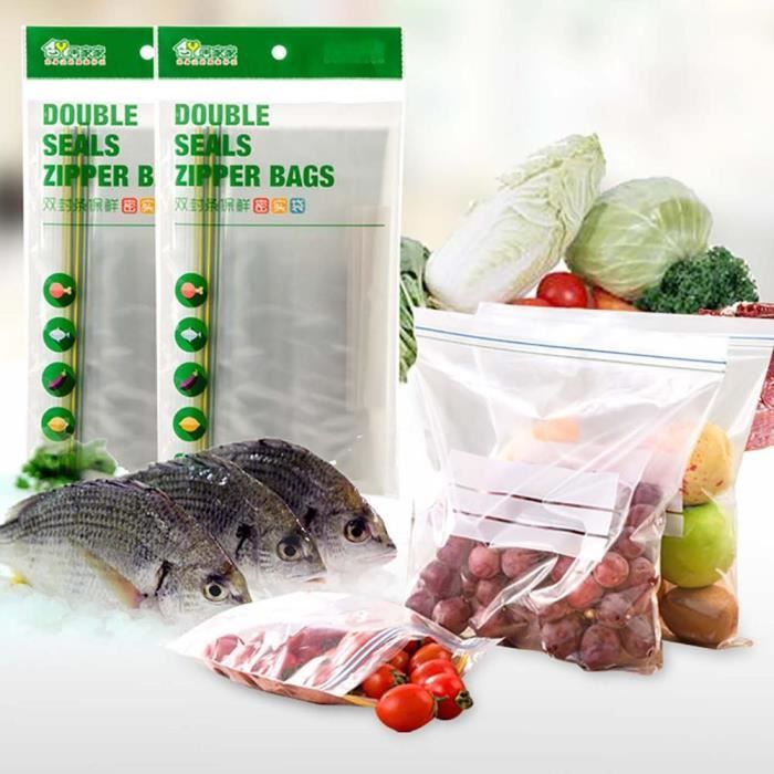 S2 - Saran-Sacs en plastique ronds réutilisables, sacs étanches pour  congélateur, sacs à fermeture éclair, em - Cdiscount Maison