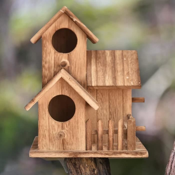 Grande maison à oiseaux en bois pour jardin extérieur, cabanes à oiseaux,  extérieur, conception à 6 trous - AliExpress
