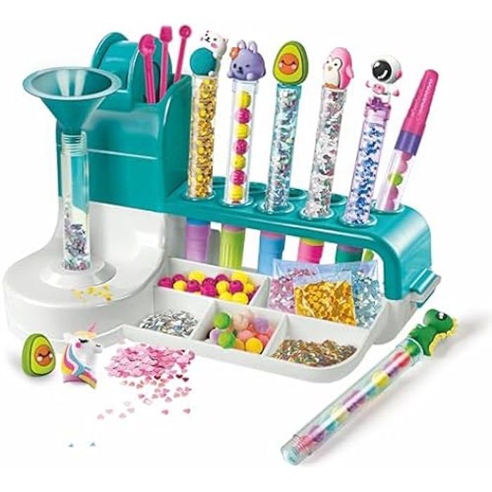 Clementoni Crée Tes Stylos Tropical – Kit Créatif 3 Stylos Personnalisables Paillettes & Ananas Pour Enfants 6 Ans+