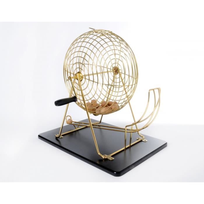 Engelhart – Jeu De Loto En Bois – Sphère Métal 18 Cm – 90 Boules En Bois – Plateau Pliable – 600 Grilles – 3-99 Ans