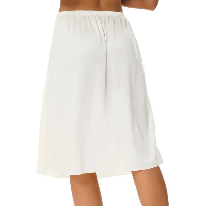 Jupon Court Blanc Pour Robe - Fond De Jupe Invisible - Taille élastique - Parfait Sous Robe Transparente Ou Vintage