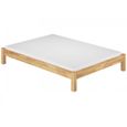 Lit adulte style futon en hêtre massif naturel 180x200 cm avec sommier à lattes en bois - ERST-HOLZ-2