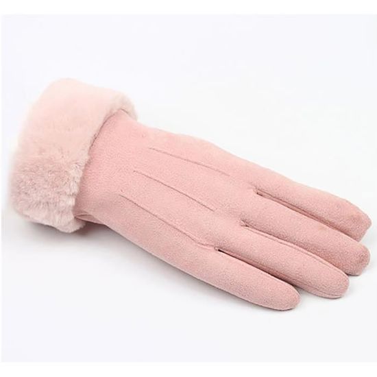 Gants Femme Hiver En Simili Daim Avec Nœud - Taille Unique, Doublure Velours - Écran Tactile - Couleurs Classiques