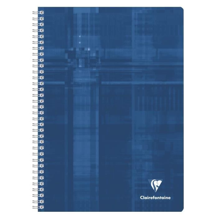 Clairefontaine 115722C - Un Cahier A Spirale cachée motif Aquarelle bleu indigo - A4 21x29.7 cm 148 Pages Lignées avec Marge papier Blanc 90 g - Collection Indigo - 2 visuels, livraison aléatoire