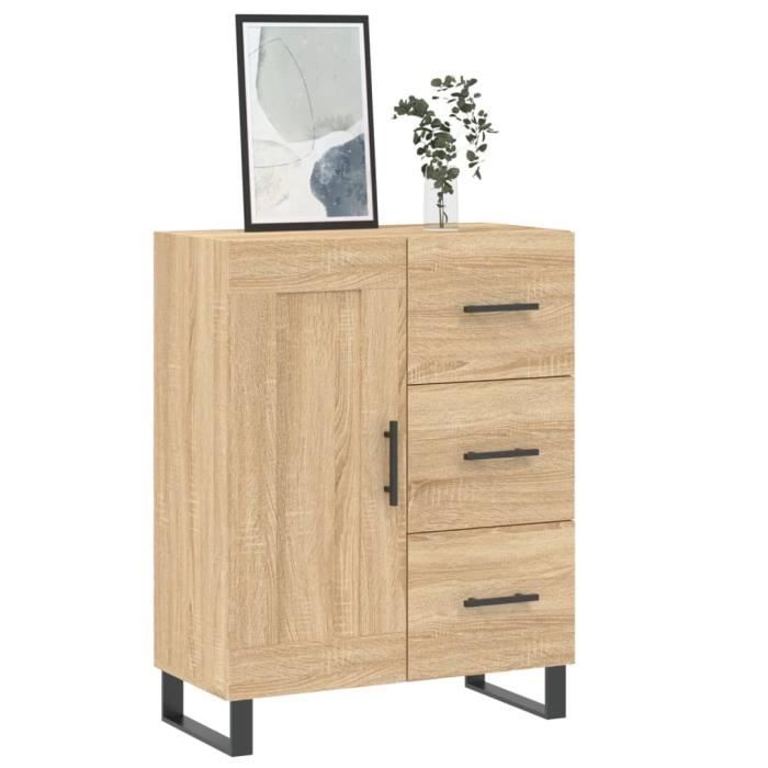 Buffet Chêne Sonoma VidaXL 60x35x98,5 Cm - 4 Tiroirs, Bois D'Ingénierie