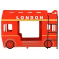 Haute qualité Lit adulte 90x200 cm Lit superposé Bus de Londres Rouge MDF-3