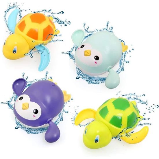 MeoZynxadril 4 Pièce Jouet De Bain Bébé - Animaux Flottants à Remonter Pour Heures De Plaisir
