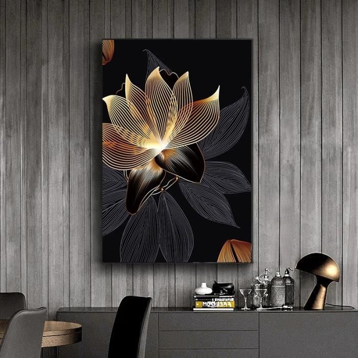 Tableau Déco Moderne - Impression Sur Toile 100x70cm Fleurs Lotus Bleu Multicolore - ARTTOR