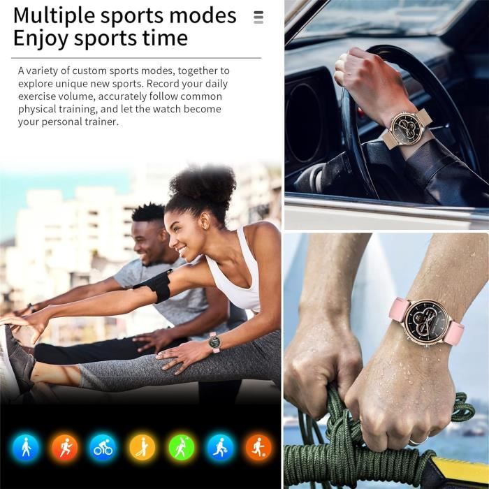 Montre Connectée Femme Bracelet Connecté Ip68 Smartwatch Etanche Montre  Intelligente 1,32'' Sport Fitness Tracker Avec Tensi[J7715]