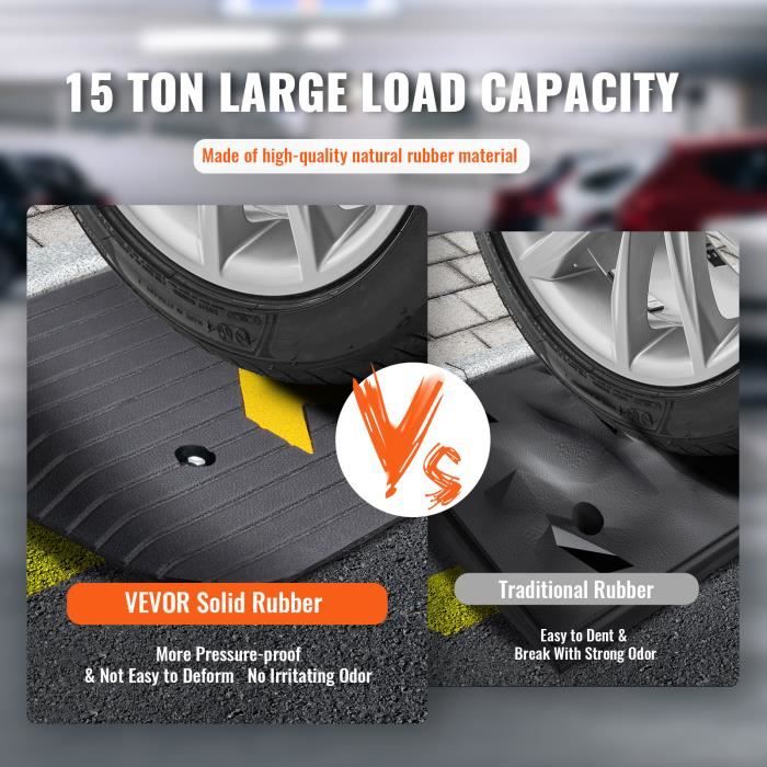 Rampe De Trottoir Plastique 5 Cm D'épaisseur - Pour Voiture, Moto, Quai De Chargement - Noir, Antidérapante