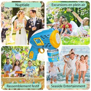 Pistolet à Bulles Automatique Pour Enfant - LED Lumineux - Fonctionne Sur Piles AA - Parfait Pour L'extérieur - Rouge - 13