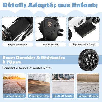 Porteur Bébé 3 En 1 Lamborghini - Trotteur, Poussette, Voiture à Pieds, Pour 1-3 Ans (jusqu'à 25 Kg)