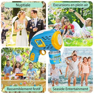 Machine a Bulle, Lapin Pistolets à Bulles Enfants, Machine à Bulle Automatique, Cadeau Anniversaire Jeux Jardin Bain ORANGE