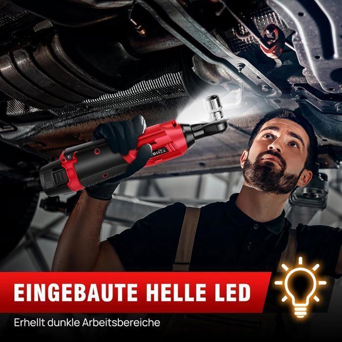 Clé à Cliquet électrique Sans Fil 3/8" – 40Nm – 20V – 2 Batteries + 7 Douilles