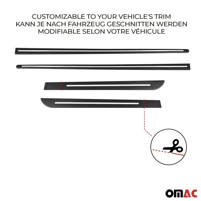 Garniture baguette de porte latérale pour BMW X4 G02 2018-2025 4Pcs inox Chromé