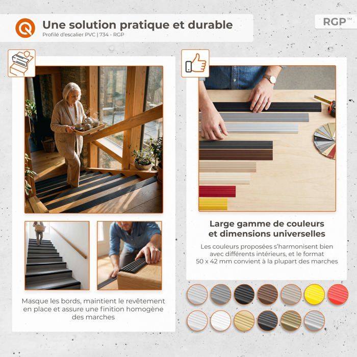 Insert PVC Pour Nez De Marche 27 Mm – Brun, Auer, Longueur 1m
