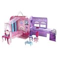 Meubles de maison de poupée - MATTEL JEUX - Barbie Chambre Magique 2 en 1 - 2 lits - Univers pour Tori et Keira-0