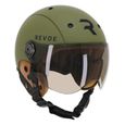 Casque avec visière reglable, protection oreille amovible Revoe Premium - kaki mat - L (59/60 cm)-0
