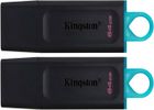 QUMOX 2PCS clé USB Kingston 64Go Kingston DataTraveler Exodia DTX/64GB Clé USB 3.2 Gen 1 avec capuchon de protection et anneaux