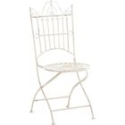 Chaise de Jardin Pliante en Fer forgé - CLP - Sadao - Crème antique - Hauteur d'Assise 44 cm