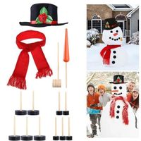 14pcs Cadeau de Noël Snowman Kit hiver vacances en plein air jouets pour décorations de bonhomme de neige