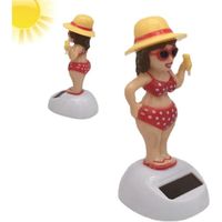 Solaire pour Tableau De Bord De Voiture Figurine, Ornements De Voiture De Fille De Plage Mini Figurine, Solaire Dansante Solaire 