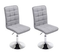 Lot de 2 chaises de salle à manger hauteur réglable en tissu gris clair CDS10050