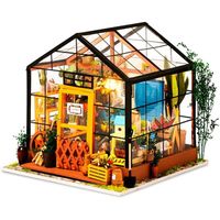Kit de Construction Woodcraft Green House Bricolage - Jouets éducatifs, Mini Maison Miniature Diorama à la Main garden house