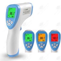 HTBE® Rappel de rétroéclairage tricolore prise de température frontale thermomètre électronique multifonction thermomètre sans conta