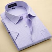 Chemise-chemisette,Chemise à manches courtes pour hommes,grande taille S à 8xl,coupe régulière,col rabattu,sergé-uni- DX10073[C14]