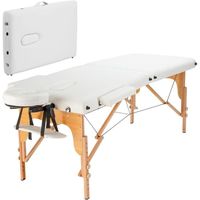 RELAX4LIFE Table de Massage Portable à 2 Zones, Lit de Massage Pliable, Hauteur Réglable, Appui-tête & Sac de Transport Inclus
