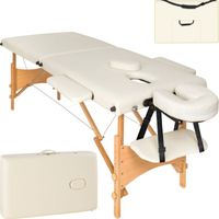 TECTAKE Table de massage pliante 2 Zones Bois, cosmétique, portable