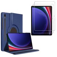 Etui Bleu pour Galaxy Tab S9 11" SM-X710  - S9 FE 10.9" SM-X510 et 2 Films verre trempé [Toproduits®]