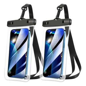BIDON - SAC ÉTANCHE Lot de 2 sacs étanches pour smartphone, sac étanche pour iPhone 13 Pro Max 12 Mini 11 XR 8 Plus 7 SE et plus encore.