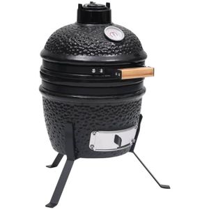 BARBECUE Barbecue à fumoir Kamado 2-en-1 Céramique 56 cm Noir[876]