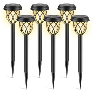 BALISE - BORNE SOLAIRE  Lot de 6 lampes solaires d'extérieur IP65 étanches