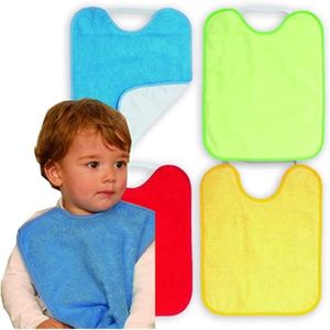 BAVOIR Lot de 4 Bavoirs Éponges Imperméables - Ti Tin - Pour Bébés de Plus de 1 An - 90% Coton 10% Polyester