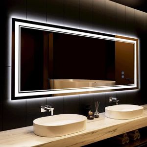 MIROIR SALLE DE BAIN Miroir de Salle de Bain LED - 150x90 cm, CEE: A++,