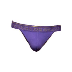STRING - TANGA Garçon - Sous-vêtement Hommes - Strings Homme - Bamboo Thong Purple - Violet - 1 x