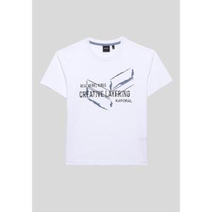 T-SHIRT KAPORAL - T-shirt blanc garçon 100% coton bio OANE
