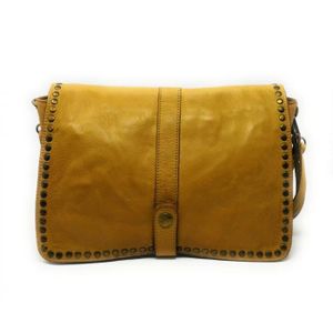 sac cuir jaune moutarde