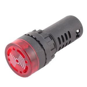 5 x 12 V 22 mm DEL Rouge Flash Indicateur de Réveil Lumière Lampe Avec Buzzer Bip AD16-22SM