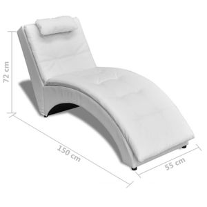 CHAISE LONGUE Chaise longue avec oreiller Blanc Similicuir XID