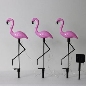 GUIRLANDE D'EXTÉRIEUR Vvikizy Lampes solaires Lumières solaires extérieures étanche Flamingo jardin Led lampes de pieu deco eclairage Un drag trois