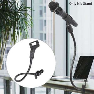 Heritan Pied de microphone col de cygne flexible avec pince de bureau pour radio studio de radiodiffusion en direct