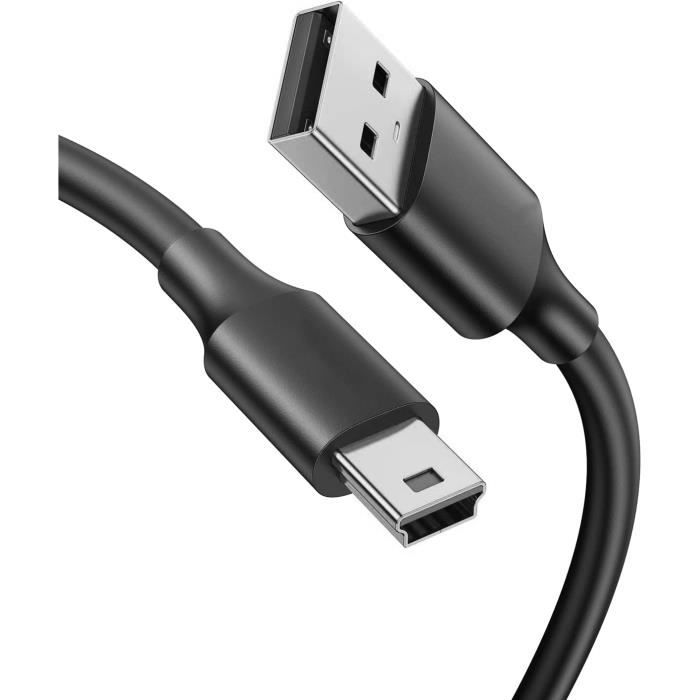 Cables USB Ineck ® 2M Câble USB 2.0 Type A vers Mini USB Data Charging Câble  pour Manette PS3/Wii U, GoPro HERO 4 Black, Canon EOS 700D, Nikon D3300,  Appareil Photo
